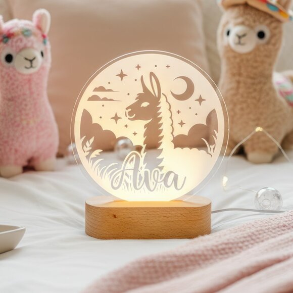 Personalized Llama Night Light – Custom LED Lamp for Kids - Picture 8 of 8